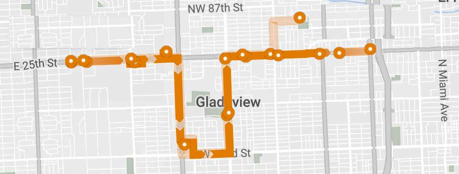 79th Street Connect route map; stops are also listed in text below